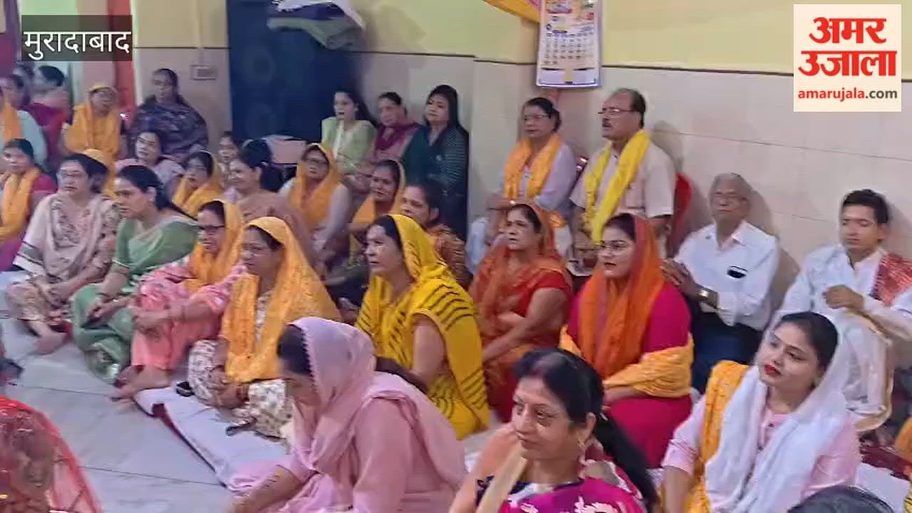 Devotees throng the Shrimad Bhagwat Katha