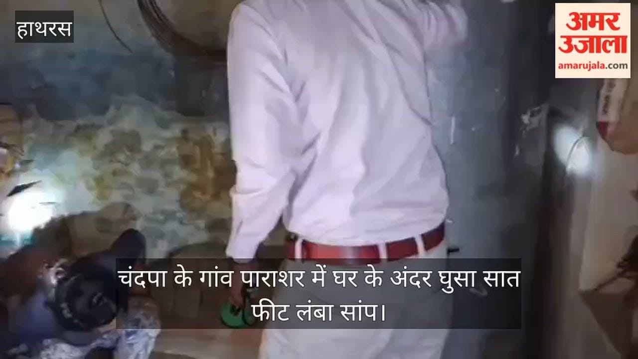 चंदपा के गांव पाराशर में घर के अंदर घुसा सात फीट लंबा सांप