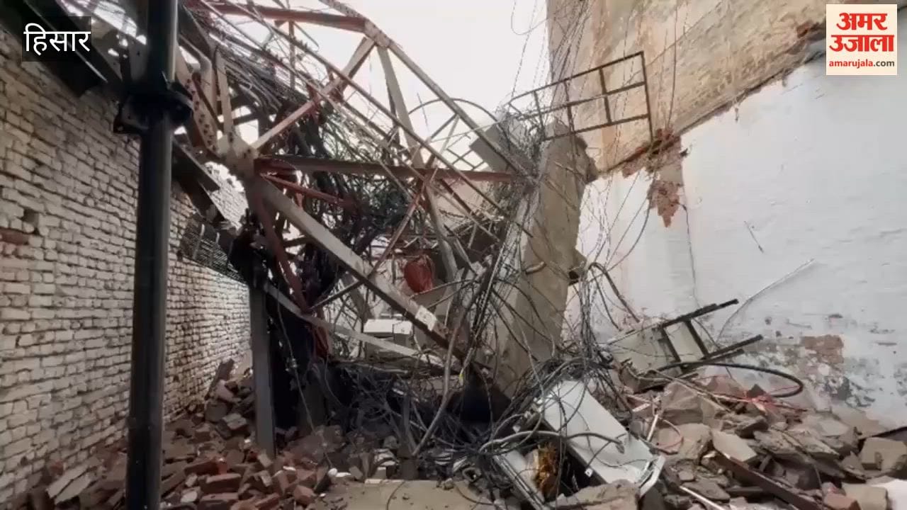 Mobile tower collapses in Hansi due to strong storm; electricity poles also topple, several houses damaged