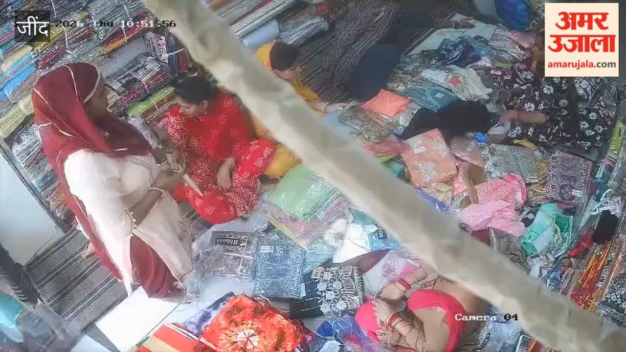 Woman steals bundles of suits from a shop in Narwana, Jind incident captured on CCTV.