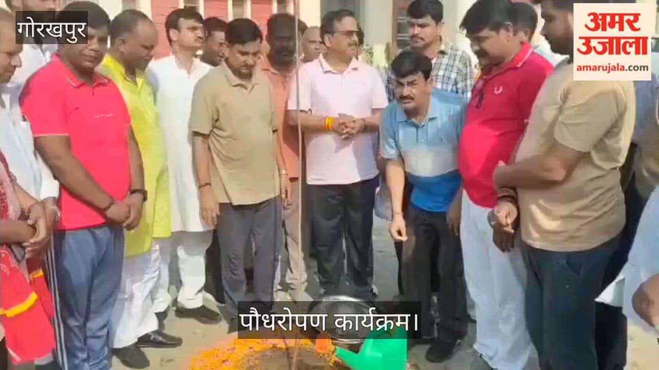 Union Minister Tokhan Sahu planted a sapling at the Annexe building.