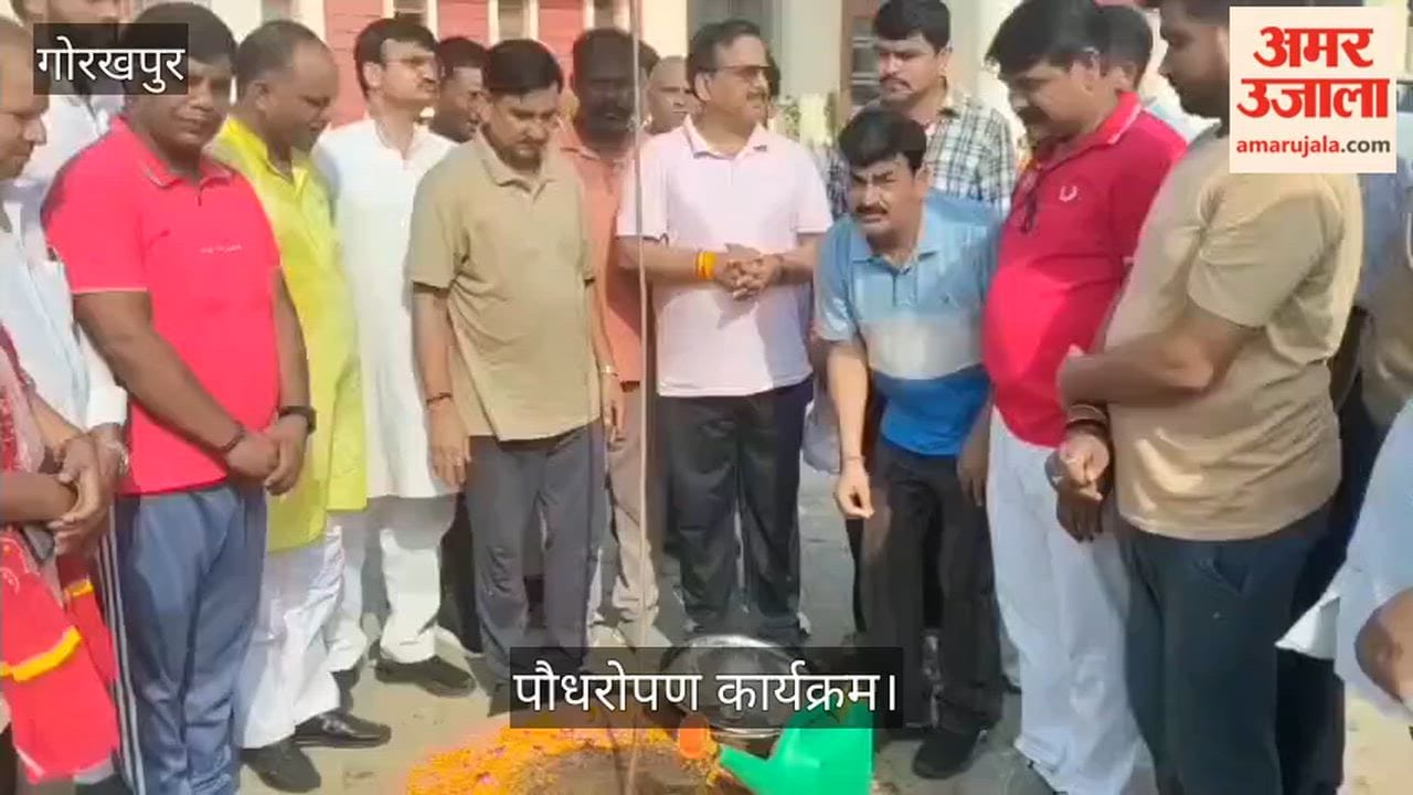 Union Minister Tokhan Sahu planted a sapling at the Annexe building.