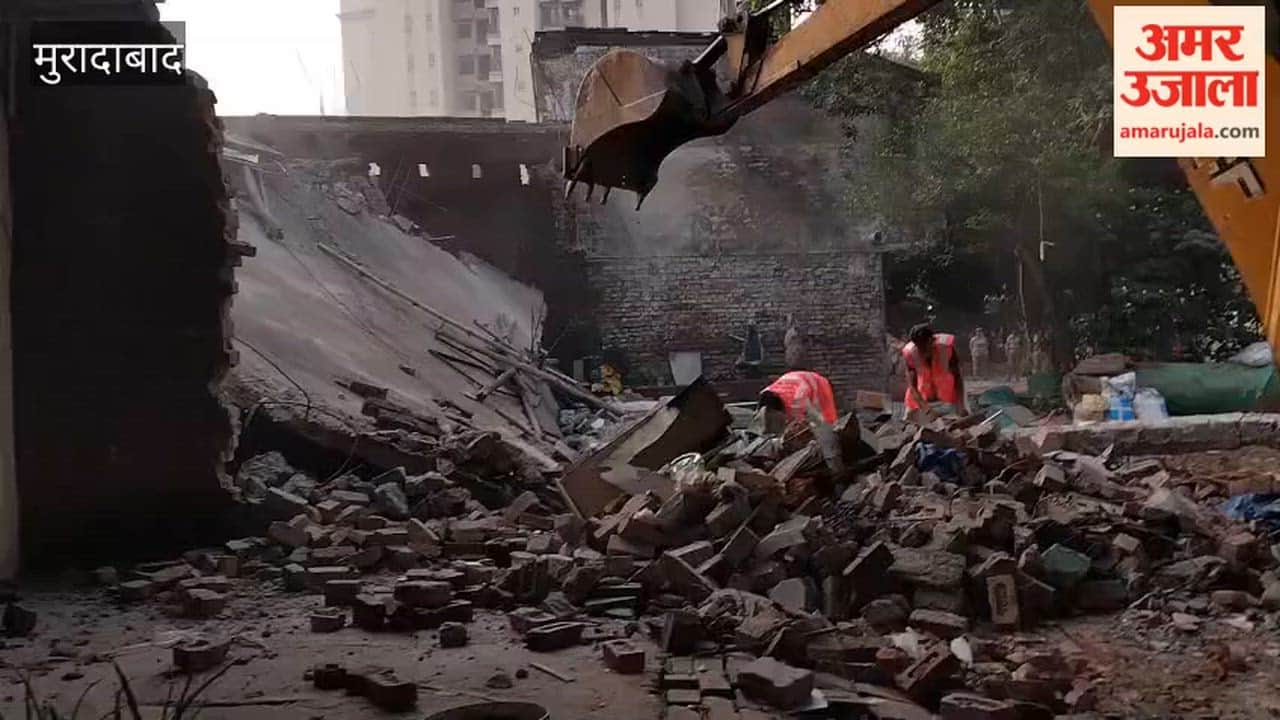 Encroaching shrine demolished; bulldozer operation in Moradabad lasted for hours