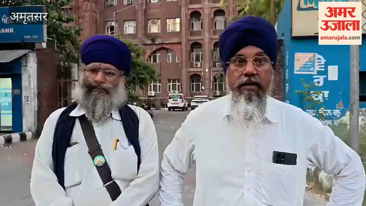 Farmers and farm laborers stage a protest at the DC office in Amritsar today.