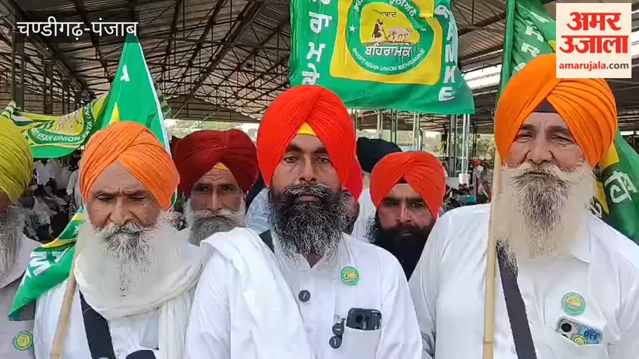 Protest by farmers unions in Moga