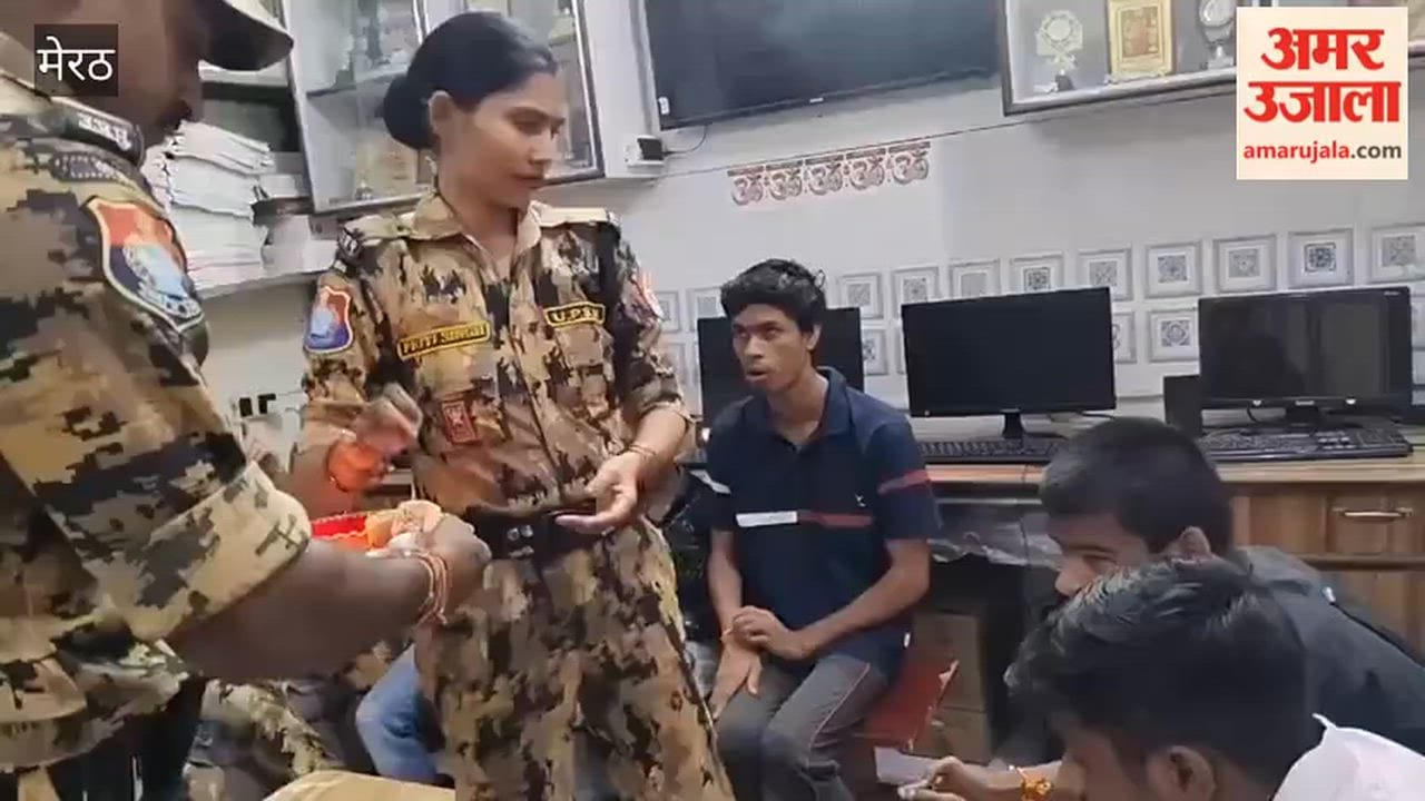 Meerut: Rakhis tied on differently-abled children; sweets fed to them.