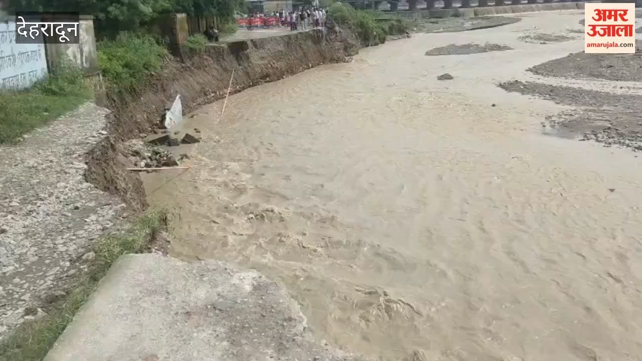 Dehradun:Swarna River in spate wreaks havoc in Selakui; bridge base damaged, 50-meter stretch of road washed away