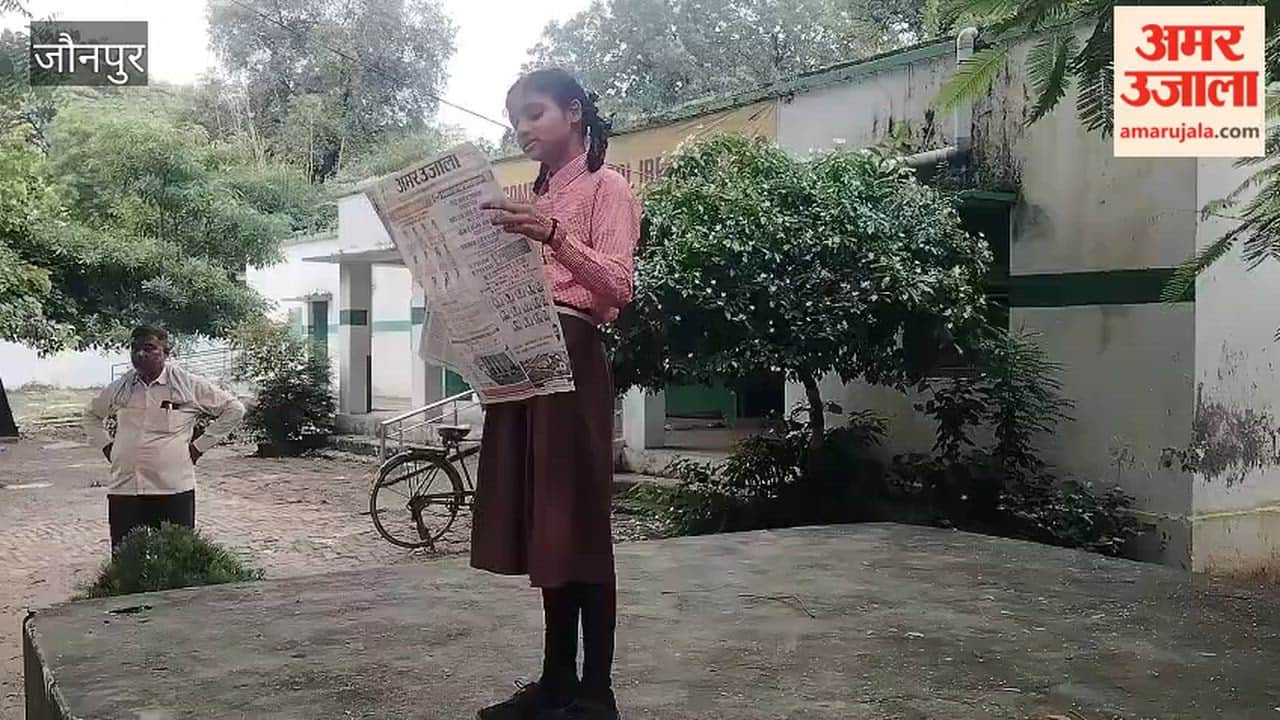 Student reads news at prayer assembly