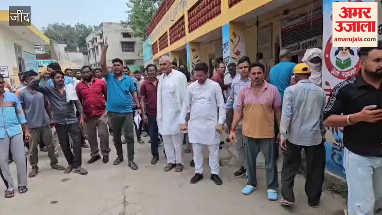 Employees staged a protest in Narwana, Jind, by burning copies of a government order.