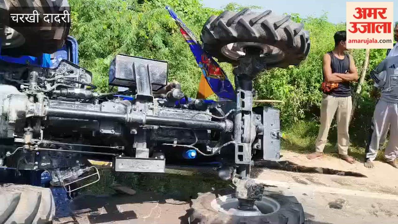 Trailer rams into tractor-trolley in Charkhi-Dadri; long traffic jam on highway following the accident.