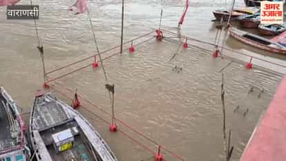 Ganga and Varuna in spate in Kashi; boats navigating the lanes of Manikarnika