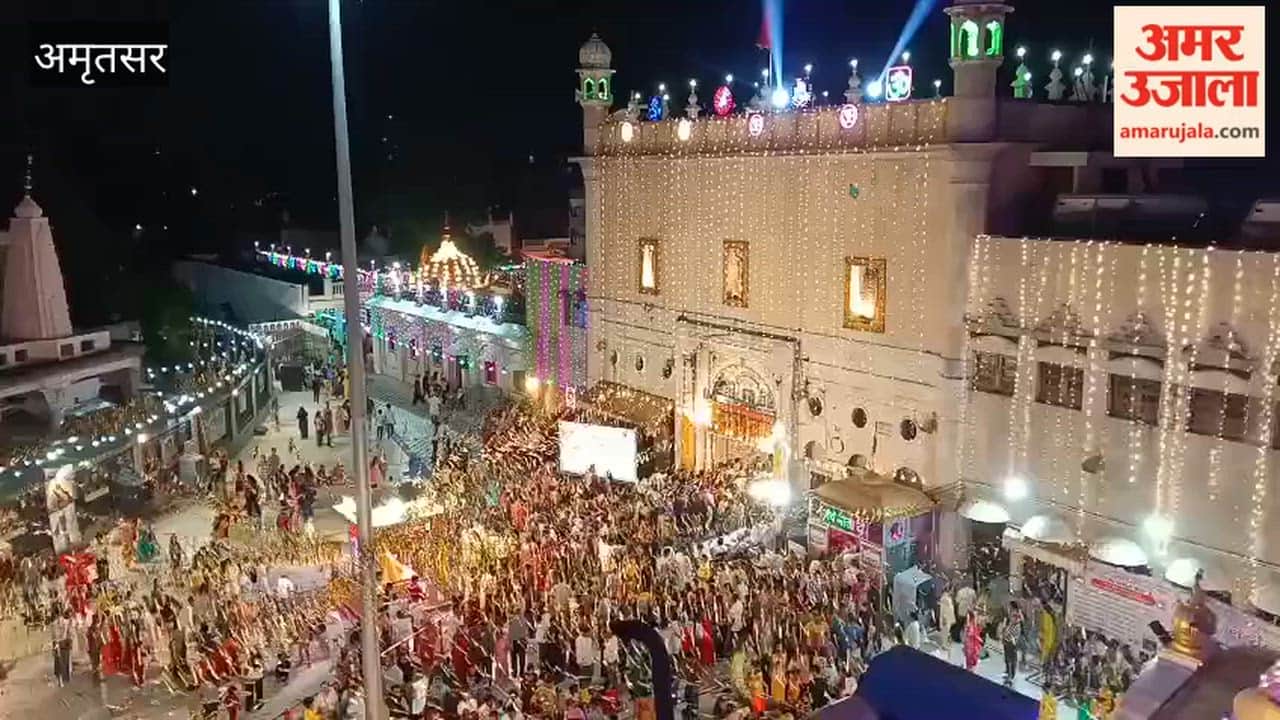 Durgiana Temple bathed in light on Janmashtami.