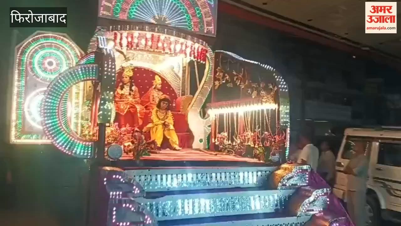 Grand Krishna Procession in Firozabad, 24 Tableaus Draw Crowds