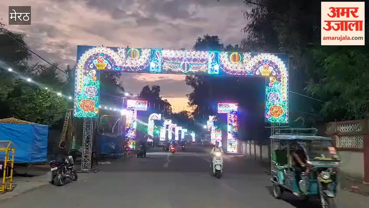 Meerut: Aughadnath Temple decorated for Janmashtami; the route leading to it also adorned with lights.