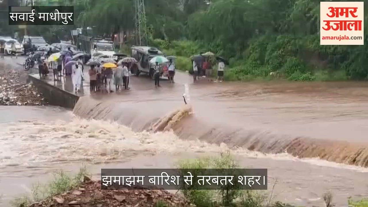 Sawai Madhopur: Torrential Rain Triggers Flooding, Streams and Waterfalls Swell; Kundera Road Blocked