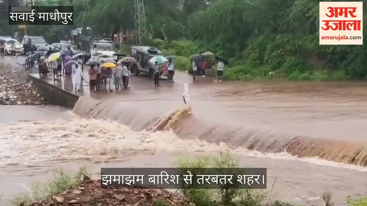 Sawai Madhopur: Torrential Rain Triggers Flooding, Streams and Waterfalls Swell; Kundera Road Blocked