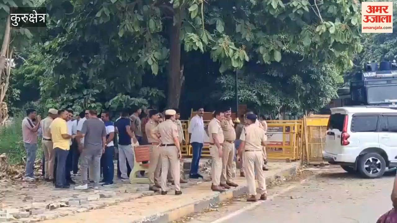 Police on alert in Kurukshetra over guest teachers' plan to lay siege to the CM's residence; barricades set up near Jindal Chowk, water cannons deployed.