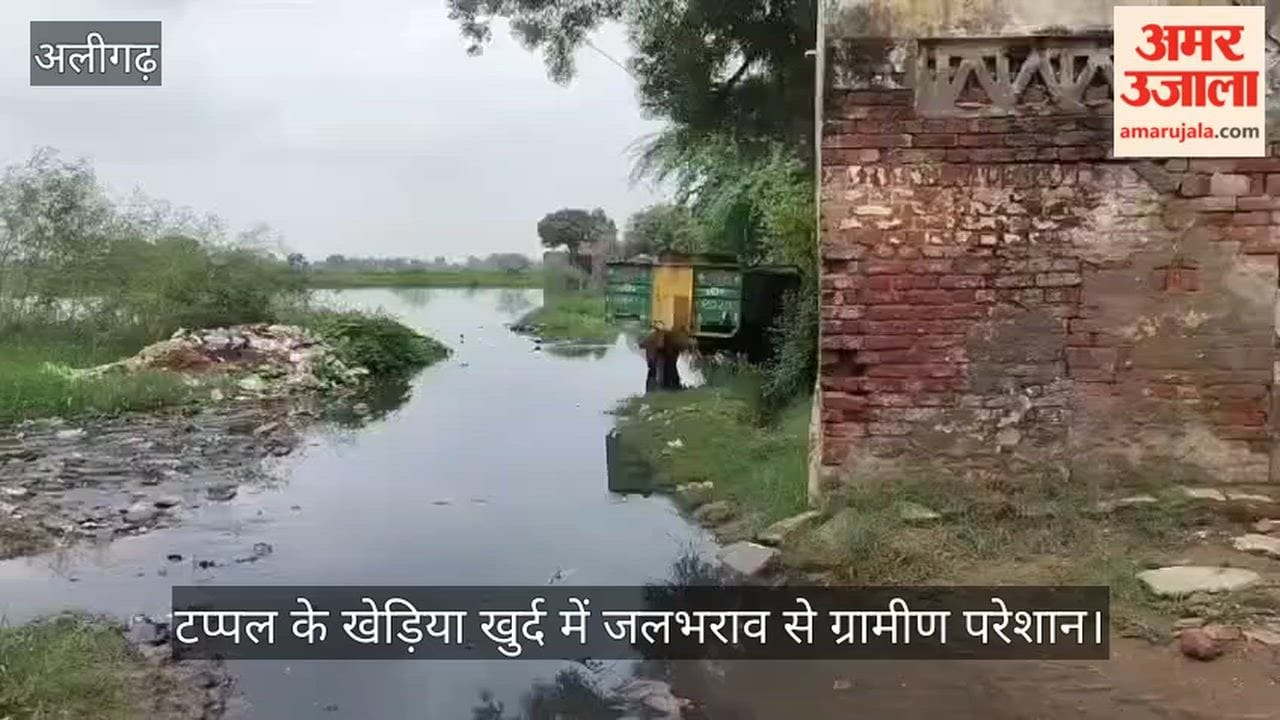 टप्पल के खेड़िया खुर्द में जलभराव से ग्रामीण परेशान