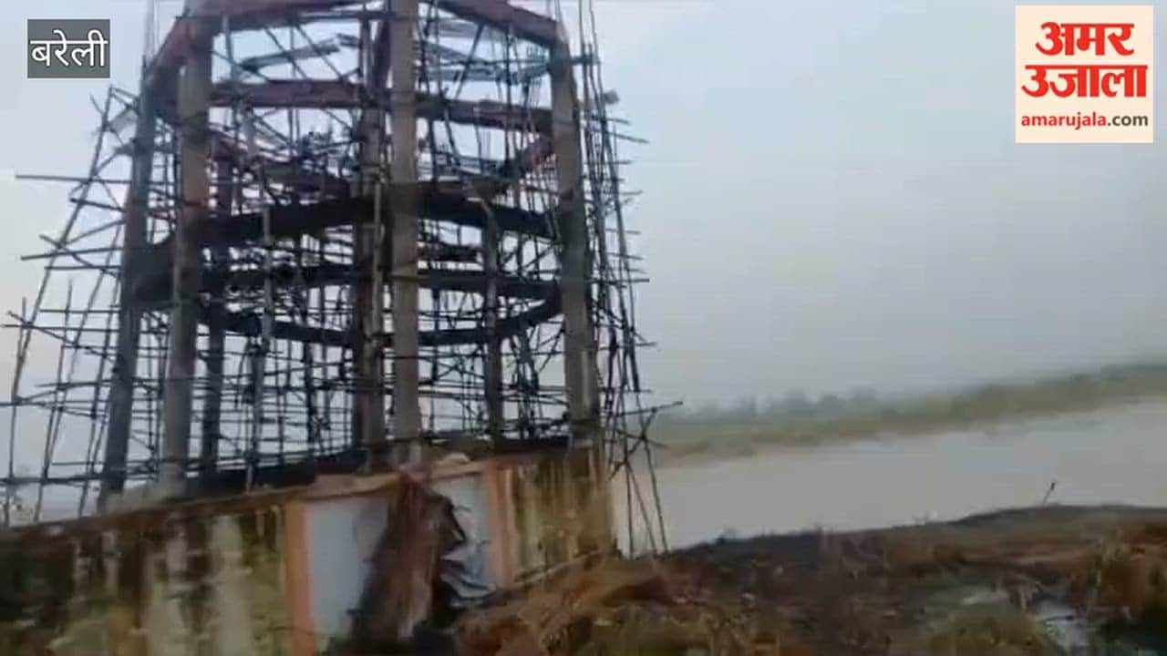 water tank under construction was swallowed up by the Kichha River in Bareilly