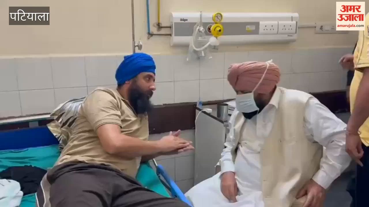National Commission for Minorities Chairman Harjit Singh Grewal met Mohan Jeet Singh at Rajindra Hospital.
