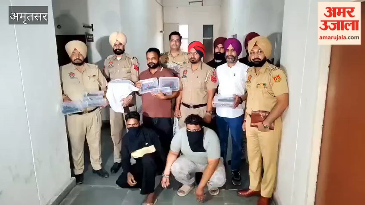 Two smugglers arrested in Amritsar with five kilograms of heroin and 15 pistols.