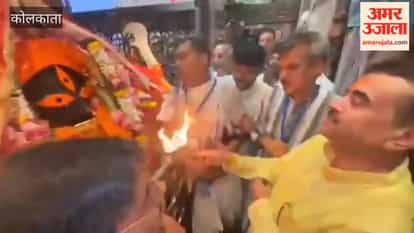 Suvendu Adhikari Visits Kalighat Temple, Area Echoes with ‘Jai Maa Kali’ and ‘Jai Shri Ram’ Chants