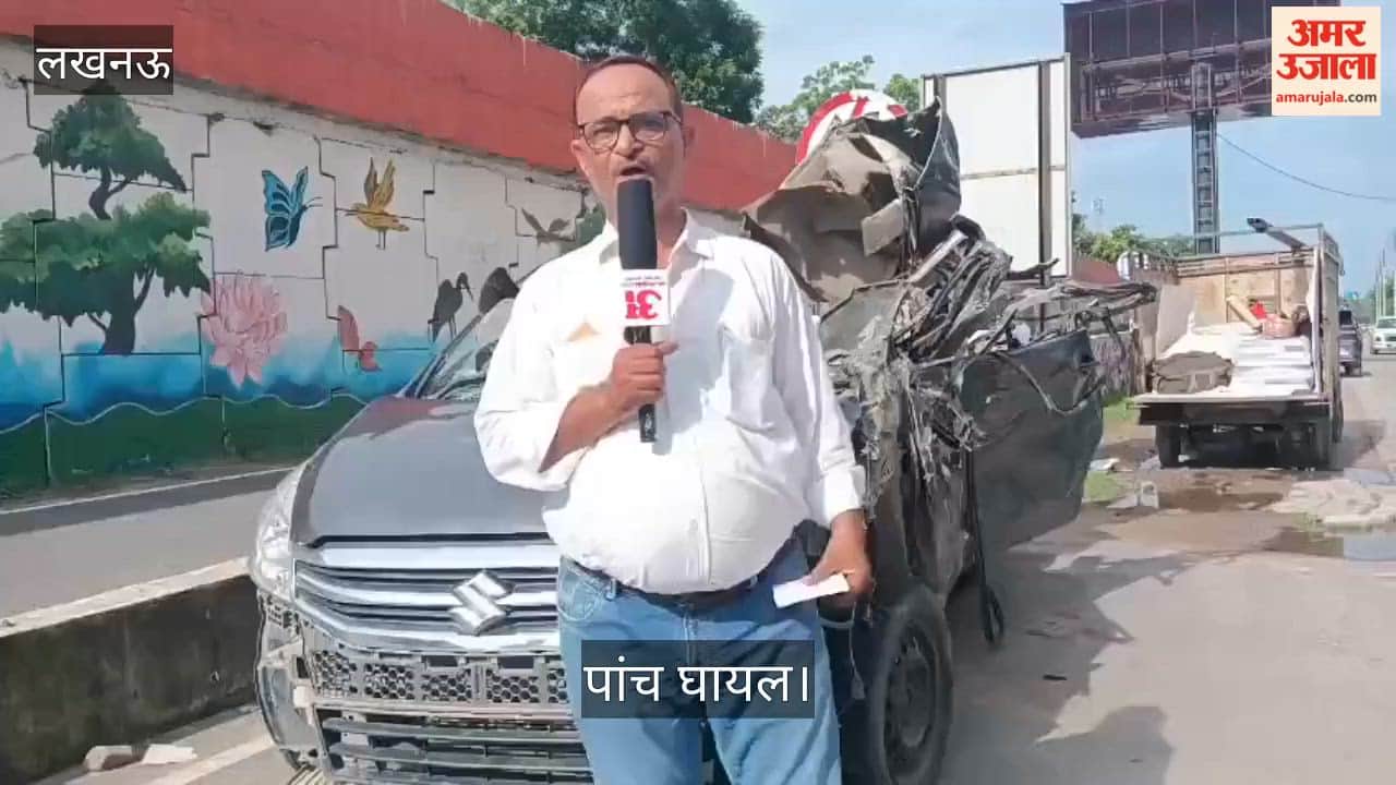 VIDEO: खाटू श्याम दर्शन को जा रहे श्रद्धालुओं की कार ट्रक से टकराई, पांच घायल