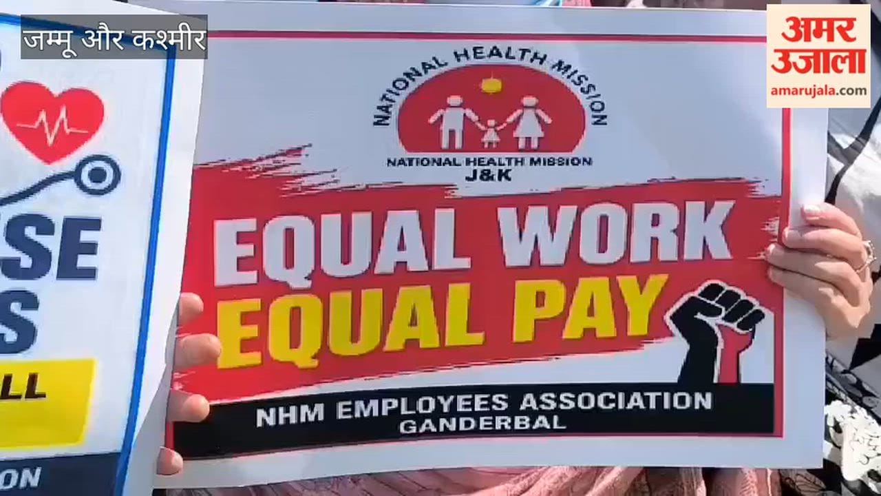 NHM Employees Rally for “Equal Work, Equal Pay in Ganderbal