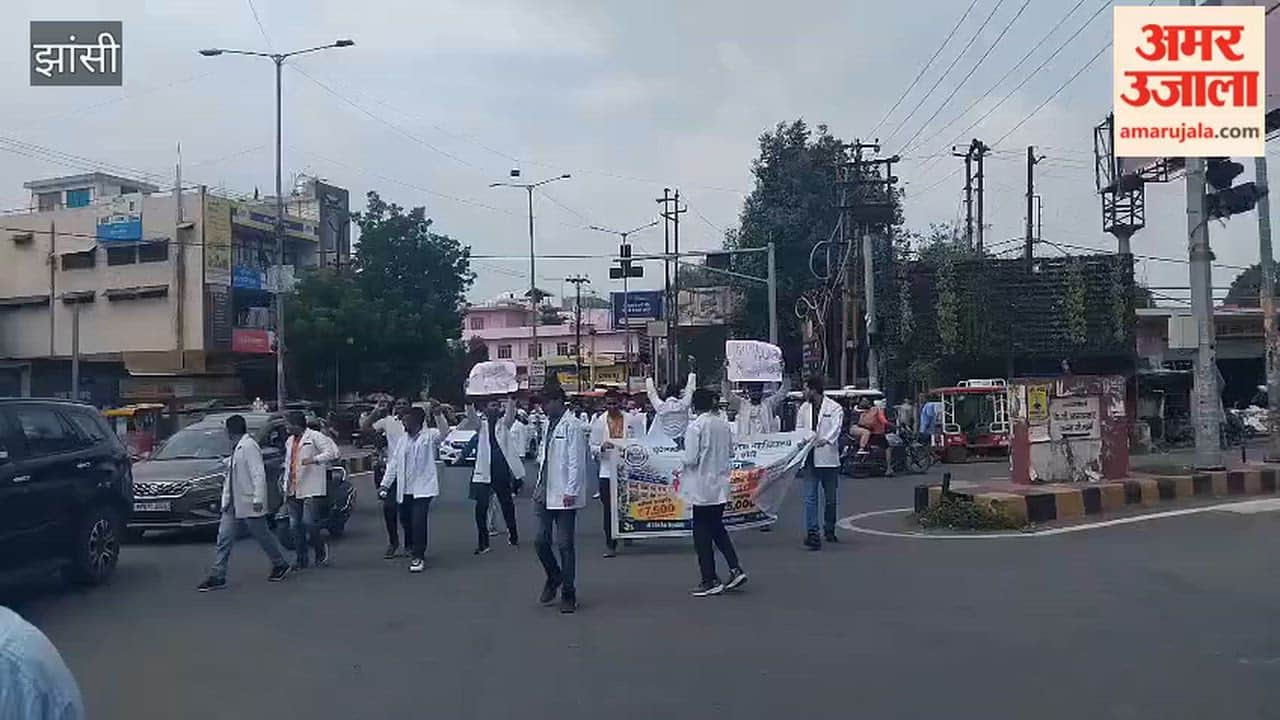Ayurveda medical college intern doctors on strike demanding a stipend hike.