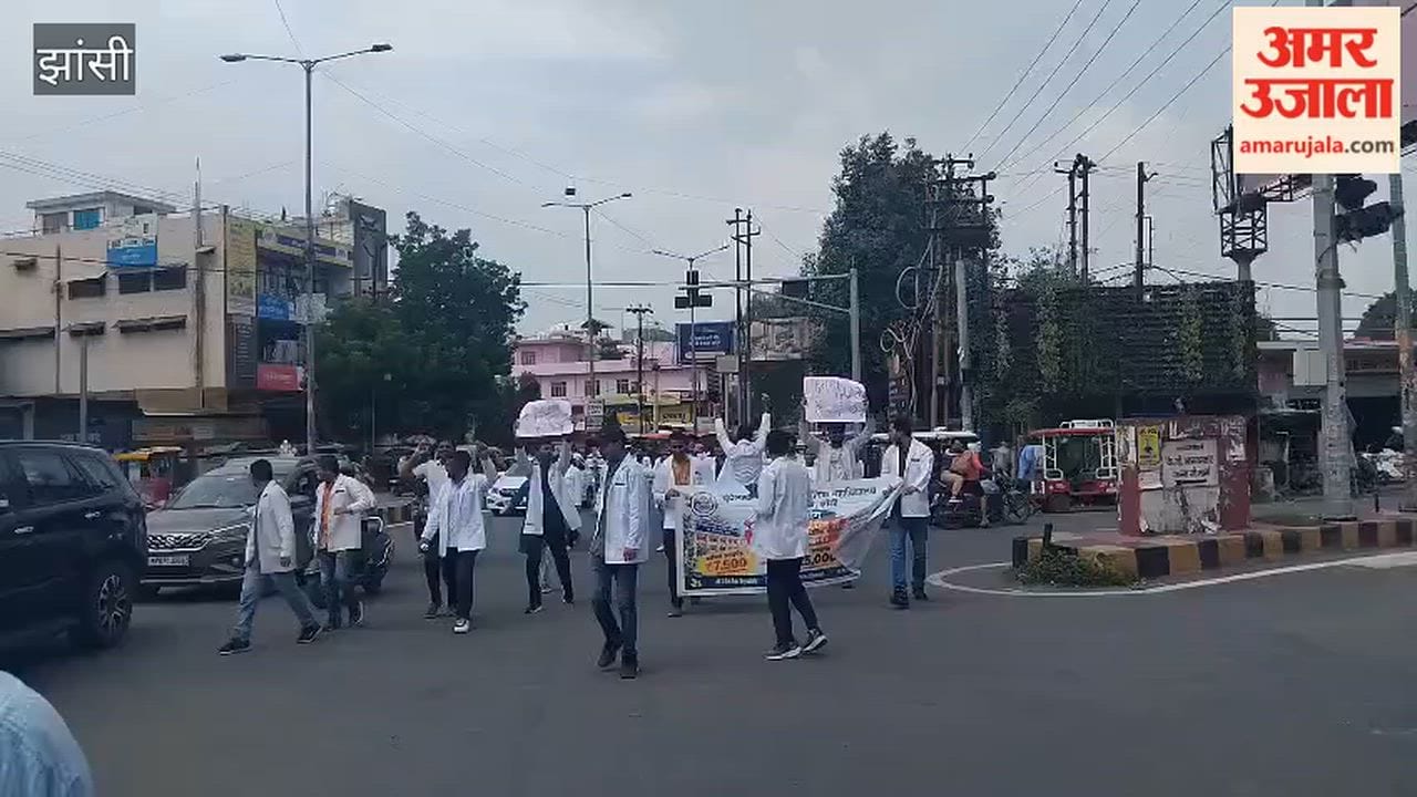 Ayurveda medical college intern doctors on strike demanding a stipend hike.