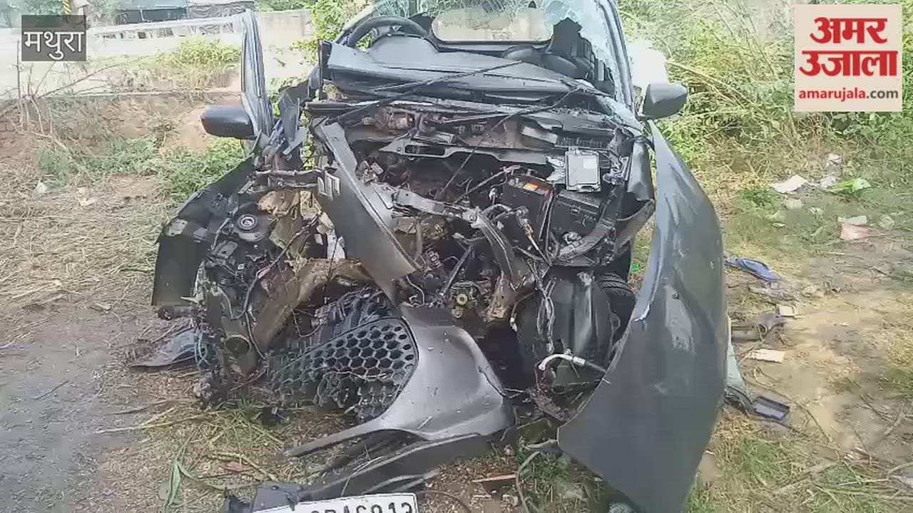 Car falls into drain in Mathura five friends injured
