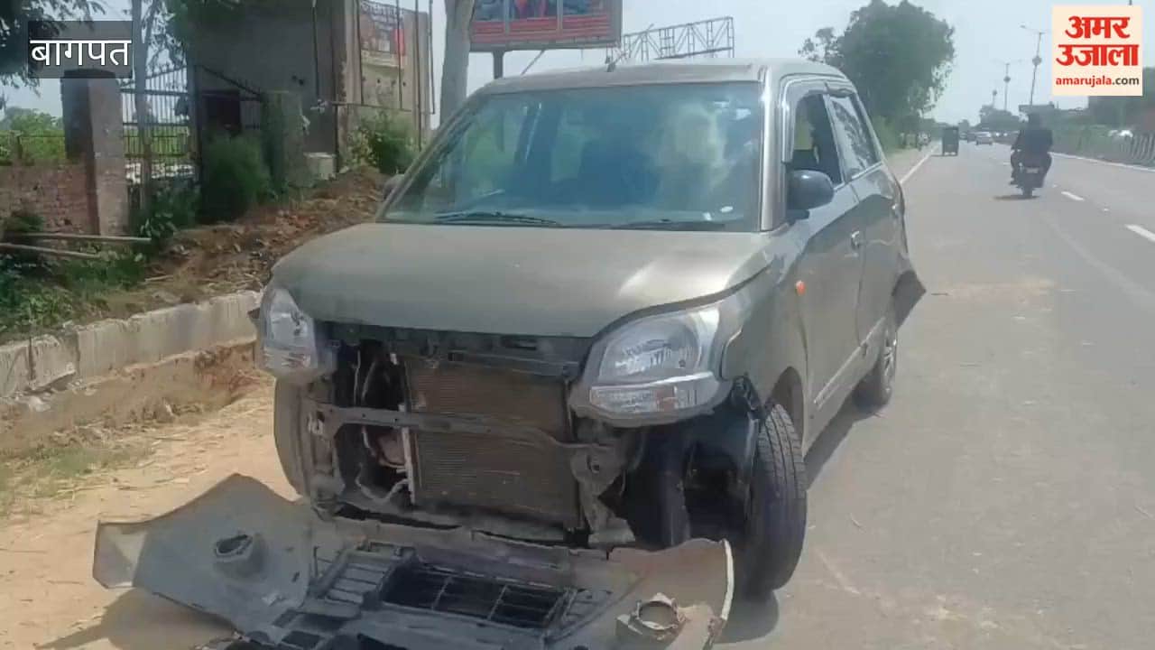 Four injured after car and canter sideswipe each other in front of DM's residence.