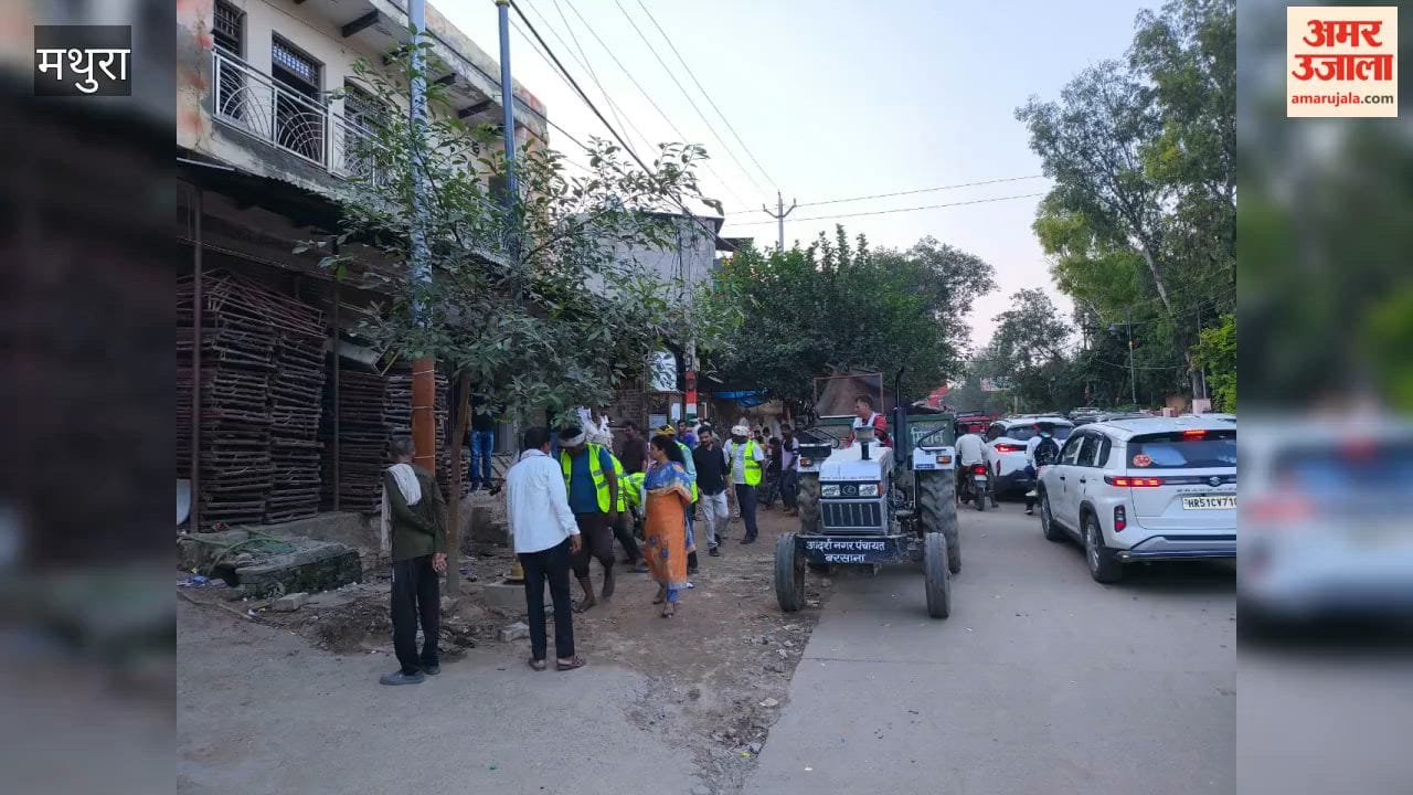 Administration cracks down on encroachments in Barsana ahead of Radhashtami.