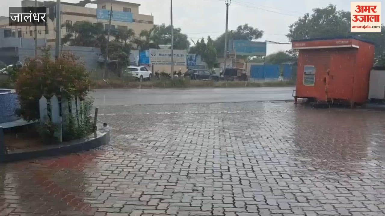 Overcast skies in Jalandhar; light rain makes the weather pleasant.
