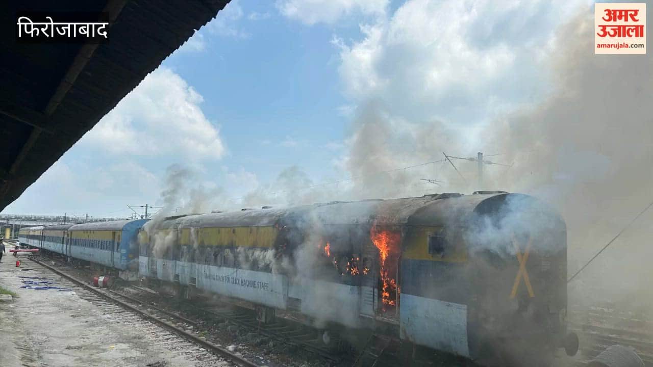 Massive fire breaks out in a railway track maintenance coach; cylinder explodes one person reported injured