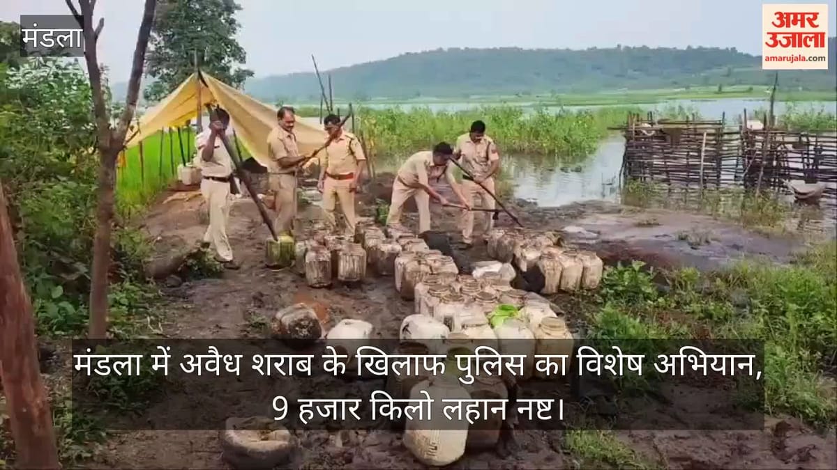 एमपी: मंडला में अवैध शराब के खिलाफ पुलिस का विशेष अभियान, 9 हजार किलो लहान किए गए नष्ट