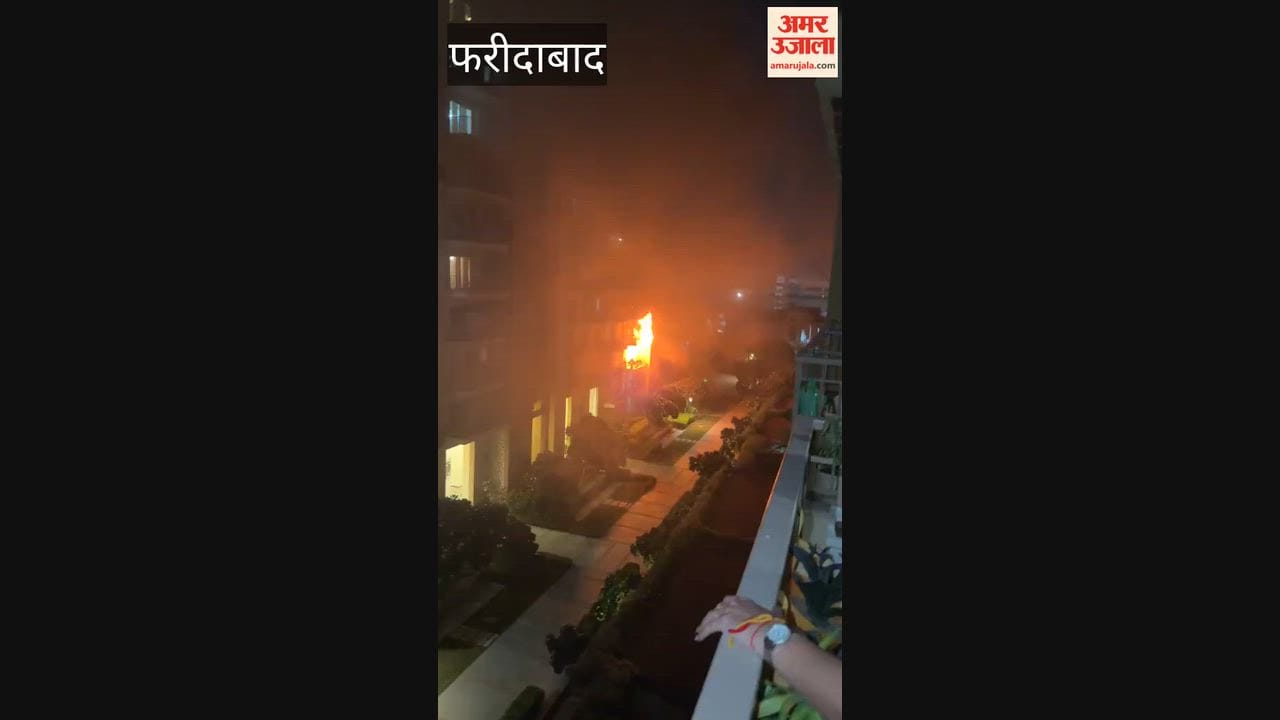 Fire broke out on the second floor of Tower 4 at Puri Anand Vilas Society in Faridabad's Sector 81