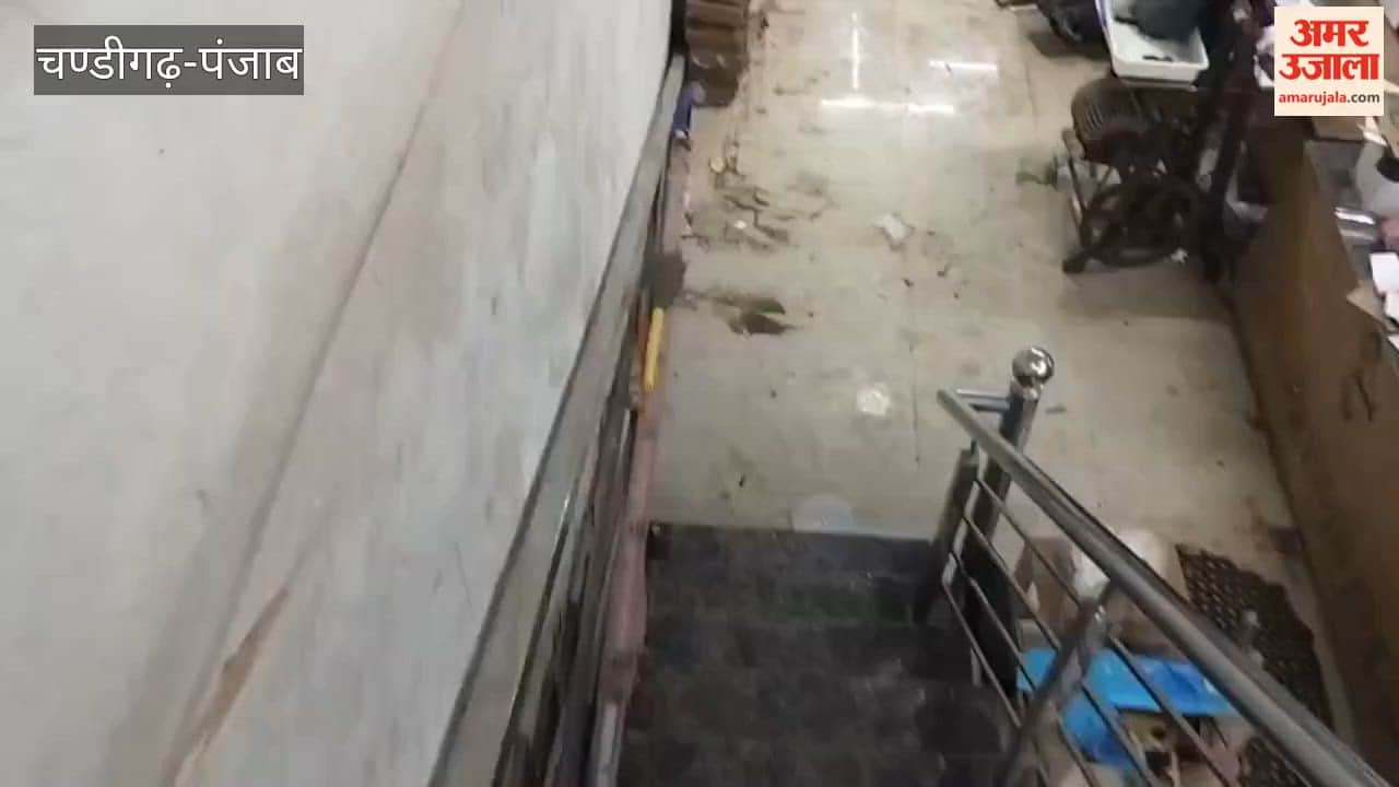 The basement wall of SCO numbers 6 and 7 in Chandigarh's Sector 17 collapsed.