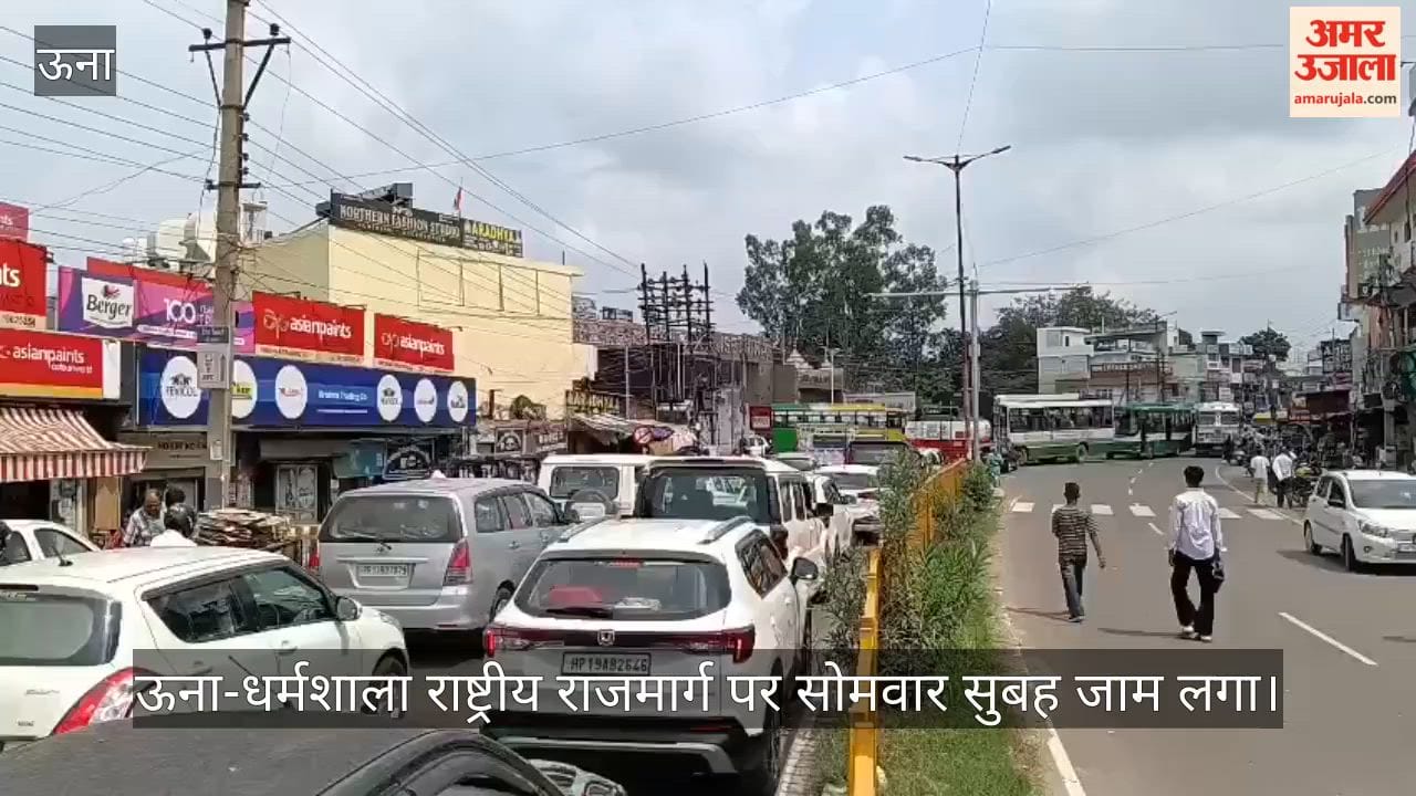 traffic jam on una dharamshala national highway ambulance stuck