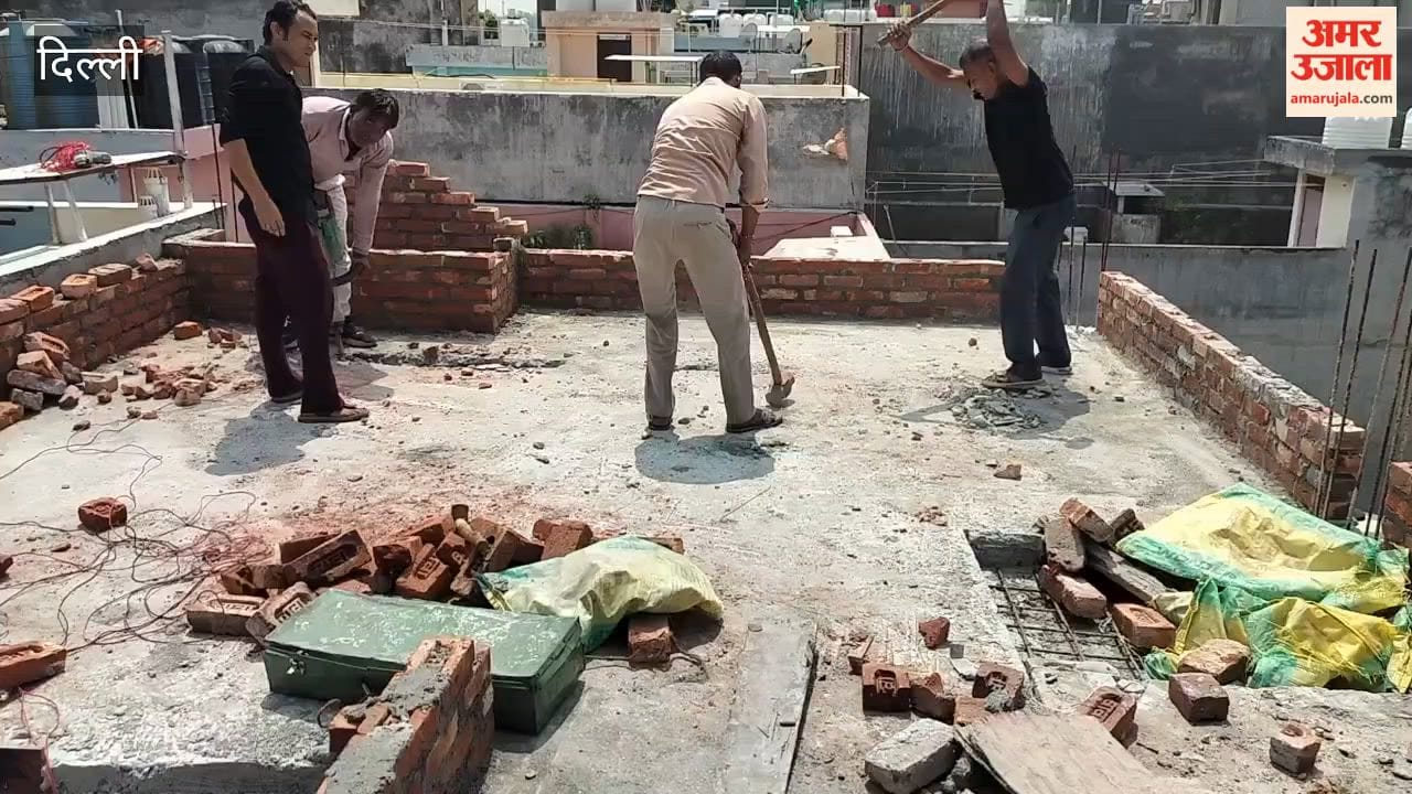 Municipal corporation demolition drive begins in East Vinod Nagar