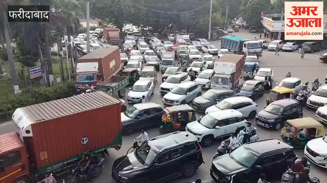 Massive traffic jam in Faridabad due to Governor's arrival