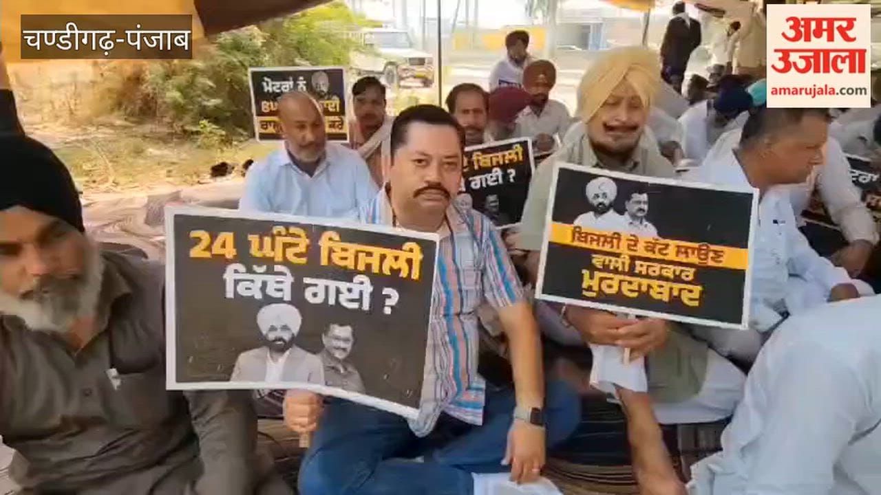 Akali Dal stages protest over power crisis in Guru Har Sahai.