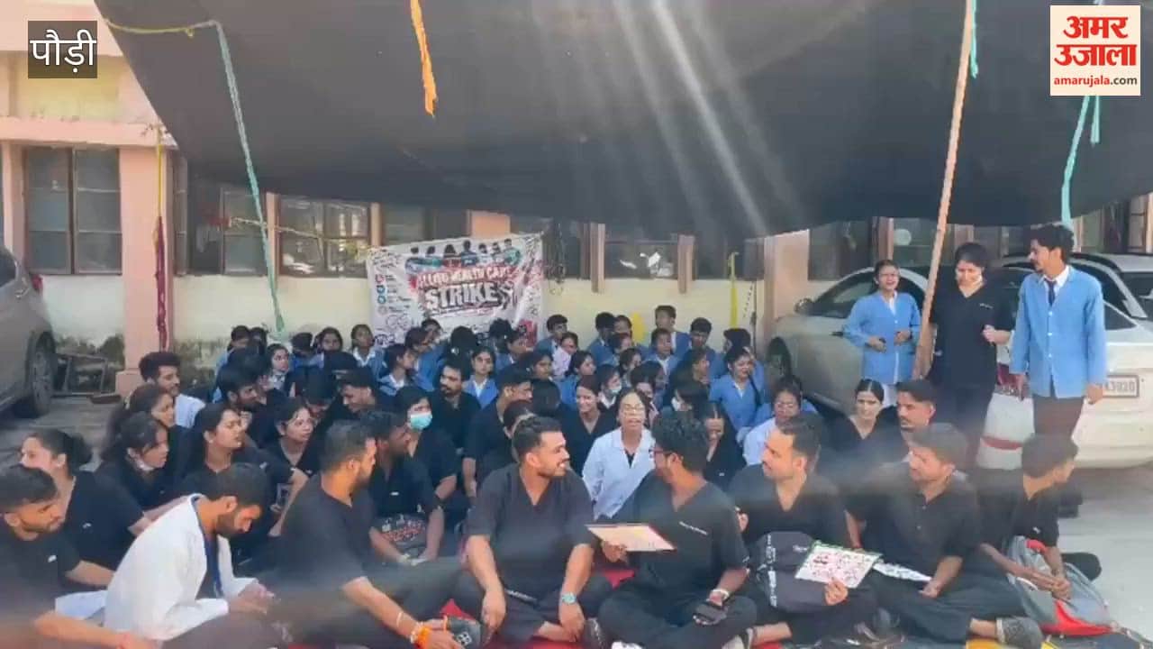 Paramedical interns stage a sit-in in Srinagar demanding a stipend.