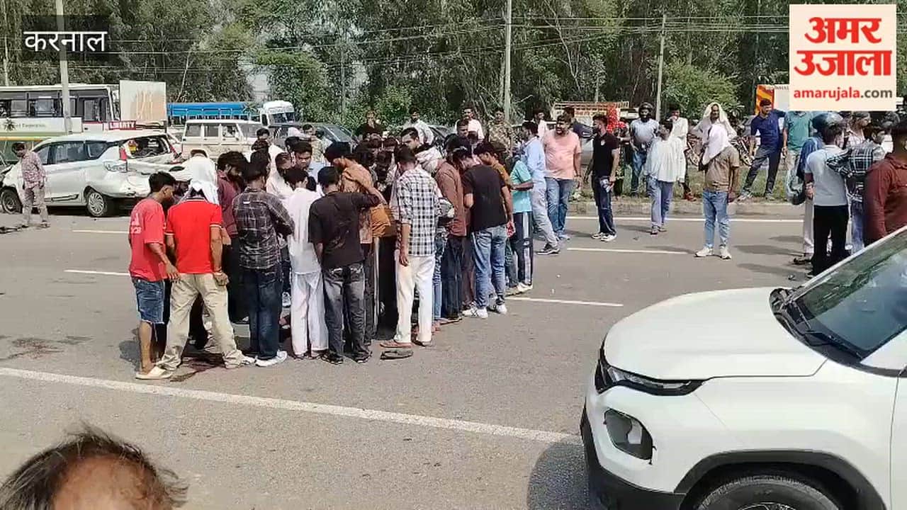 Gharaunda: Youth dies, companion injured in collision between a scooter and a car near Bastara Toll; traffic jam on the highway.