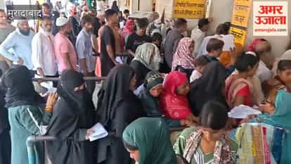 Crowd surges at the district hospital's OPD to collect medicines