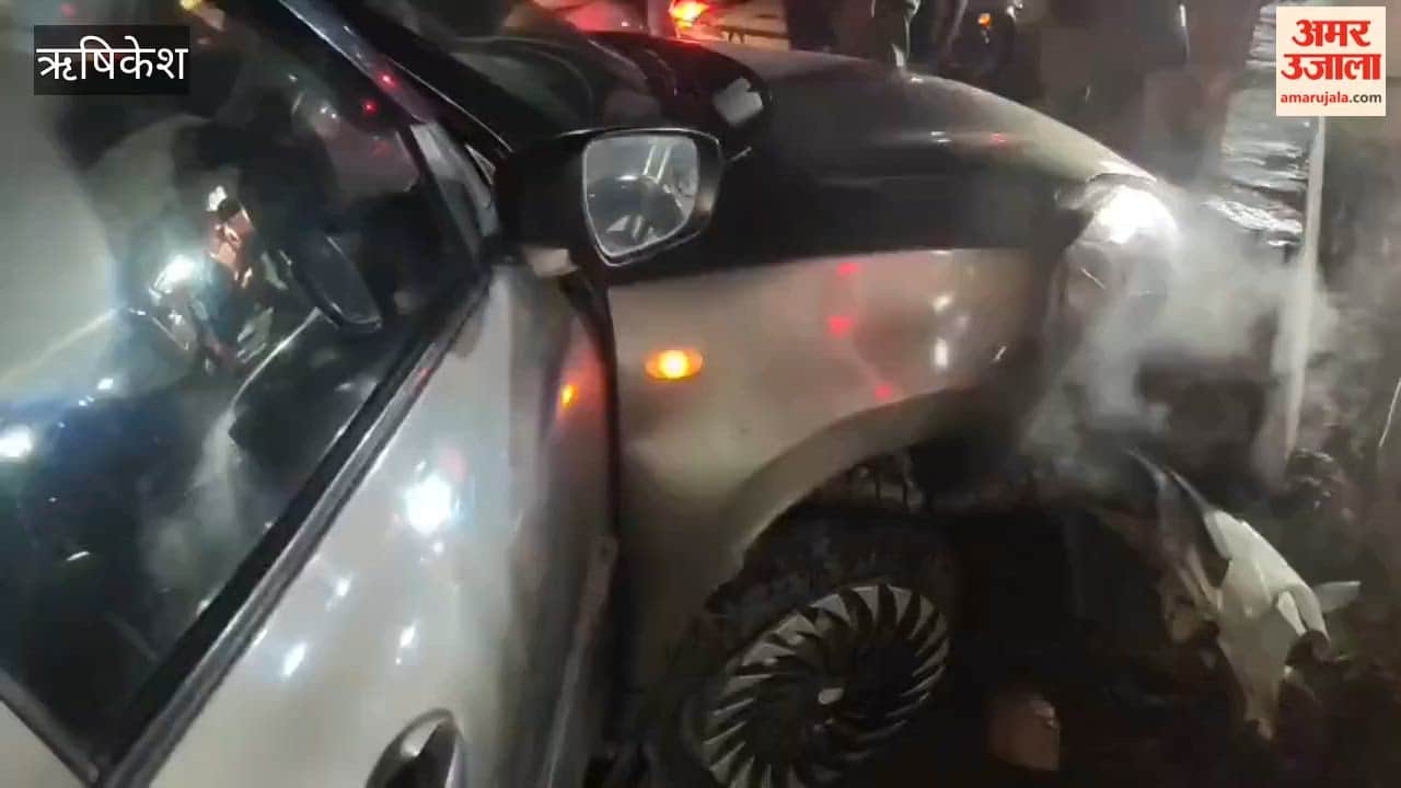 Collision between a Swift and a tempo near Shyampur Phatak in Rishikesh