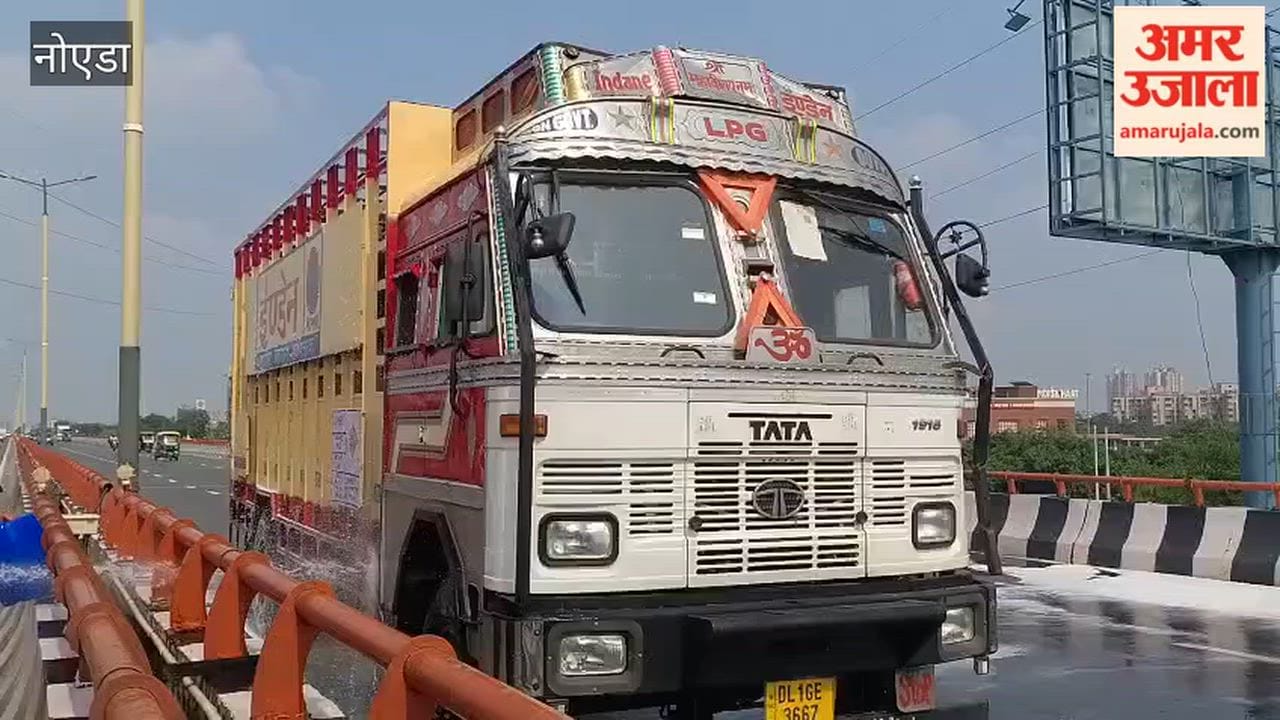 Fire breaks out in truck loaded with cylinders on Noida Elevated Road