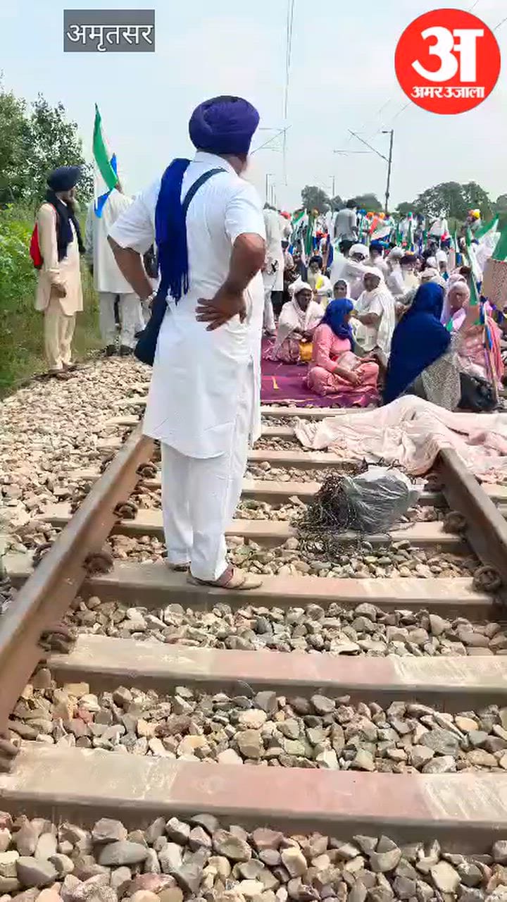 देवीदासपुरा में किसानों-मजदूरों ने रेलवे ट्रैक किया जाम