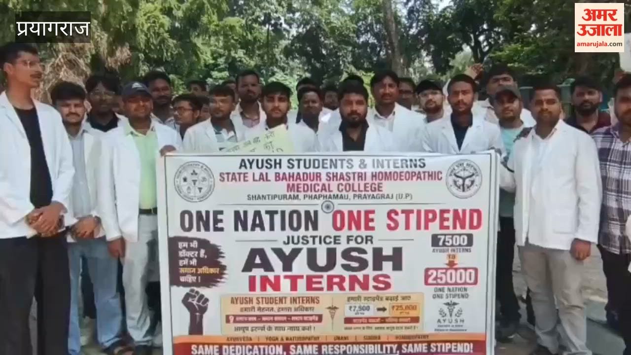 BAMS interns staged a protest demanding a hike in their stipend.