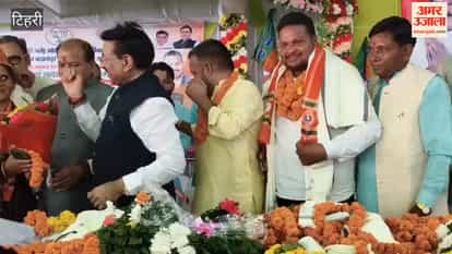 BJP's show of strength in Ghansali; Sandeep Arya embraces the Lotus.